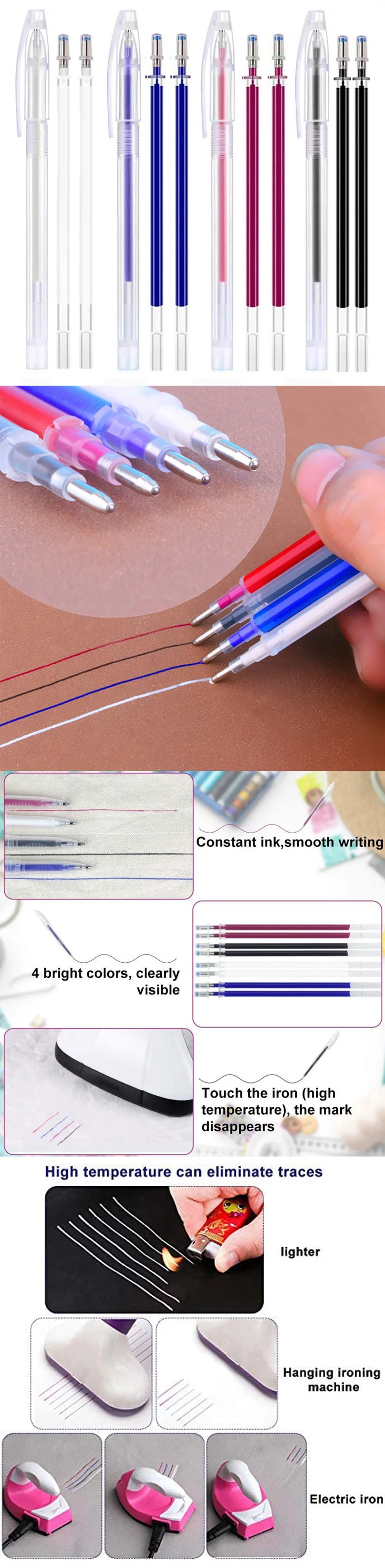 Nähen Sie hitze löschbare Stoffmarkierungsstifte zum Quilten, Nähen, Basteln und Schneidern, Stoffe, Schneiderkreide, Bleistifte, Kreiden, Stift – Detail 2