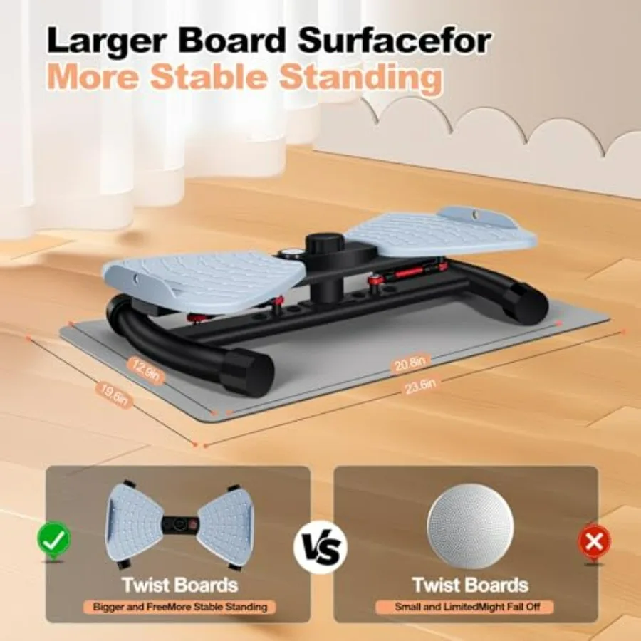 Waist Twisting Machine with LED Digital Monitor & Bonus Yoga Mat – Ultra-Quiet 20 dB Ab Twister Board, Non-Slip, Heavy-Duty 330