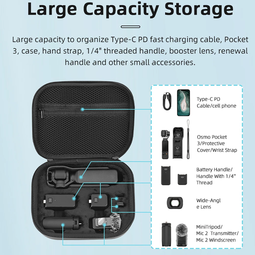 Portable Storage Bag for DJI Osmo Pocket 3 Carrying Case Suitcase Handheld Camera Body Case For DJI Pocket 3
