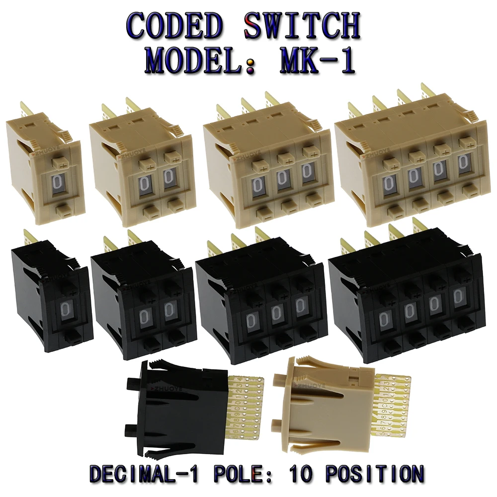 MK-1 BCD 0-9 coding switch 0-9 code toggle switch 1/2/3/4 digital 11 contacts