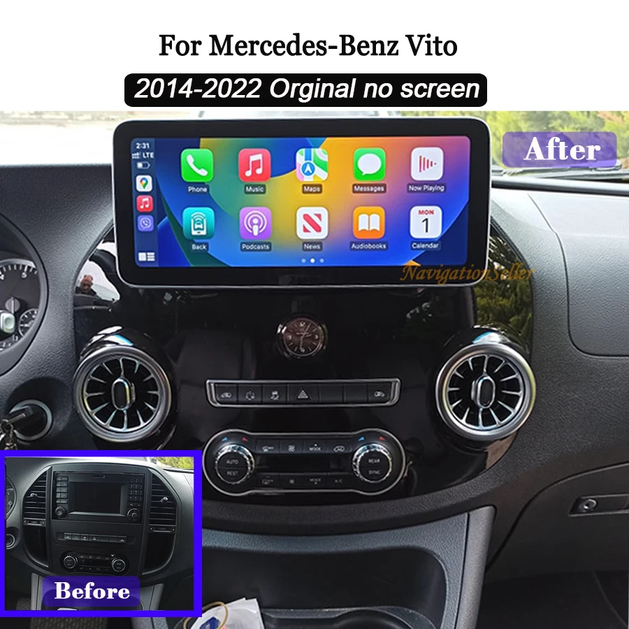

VIGOHI 12.3 inch Car Radio Android Multimedia Player For Mercedes Benz Vito W447 2014-2022 Car Stereo Head Unit Wireless Carplay