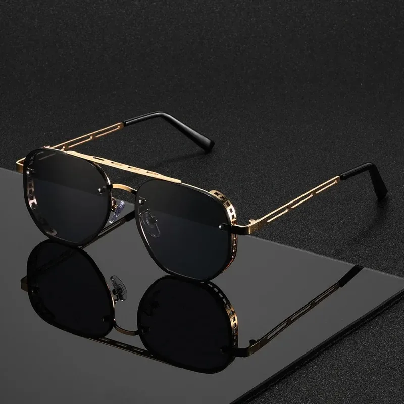 Timeless Double-Beam Metal Sunglasses - High-End, Stylish & Versatile Unisex Design