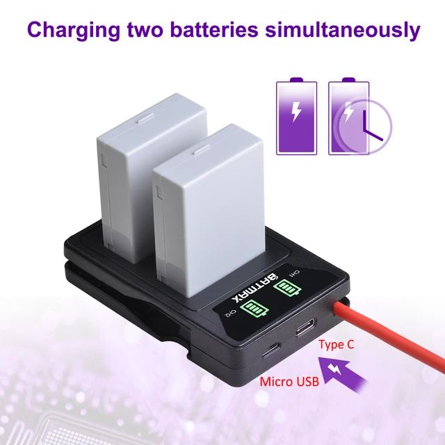 Powerextra LP-E10 2 Pack Battery and LCD Dual USB Charger for