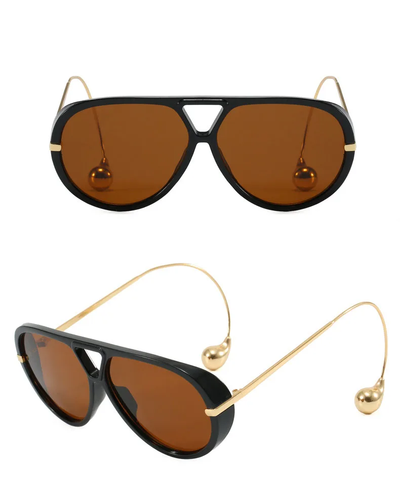 Luxus Marke Designer Übergroße Pilot Sonnenbrille Frauen Für Männer 2025, Neue Beliebte Vintage Sonnenbrille Punk Doppel Brücke Brillen – Detail 16