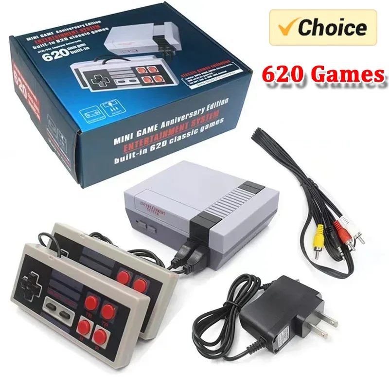 Video Game Console Mini TV Handheld Family Recreation AV Output Retro Built-in 620 Classic Games Dual Gamepad Gaming Player