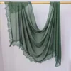 Hijab Ramadan en Rayonne, Coton et Modal, avec bordure en dentelle, Turban respirant, Châle uni en coton, Foulard pour femmes