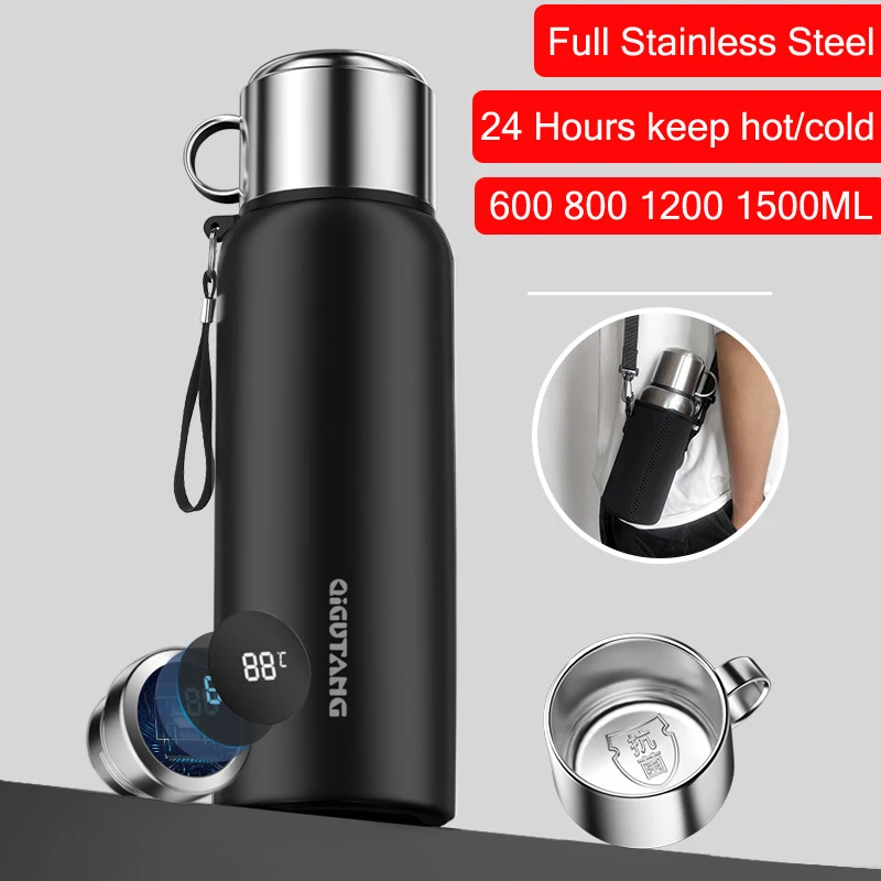 Double Wall Stainless Steel Water Bottle Vacuum Insulated 600-1200ml Outdoor 