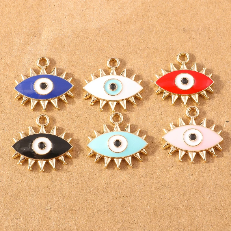 10 stücke Emaille Truthahn Glück bösen Blick Charms Anhänger für Schmuck Herstellung Ohrringe Halskette Armband DIY Zubehör liefert – Detail 5