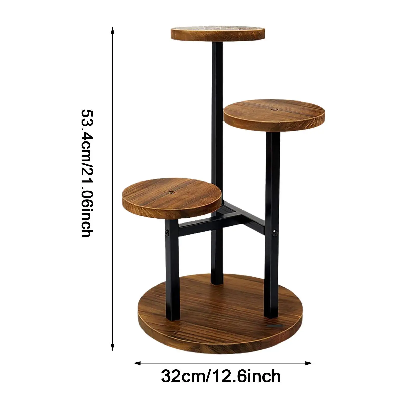 3 Tiers Plant Stand Flower Pot Shelf Floor Standing Rack Indoor Portable Decorative Simple Display Rack for Dorm Drawing Room