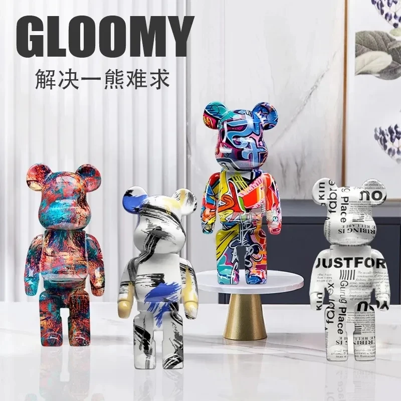 

Bearbrick Statue Bear Statues and Sculptures Figure Ornaments Living Room Decor Christmas Decorations Figurines for Interior