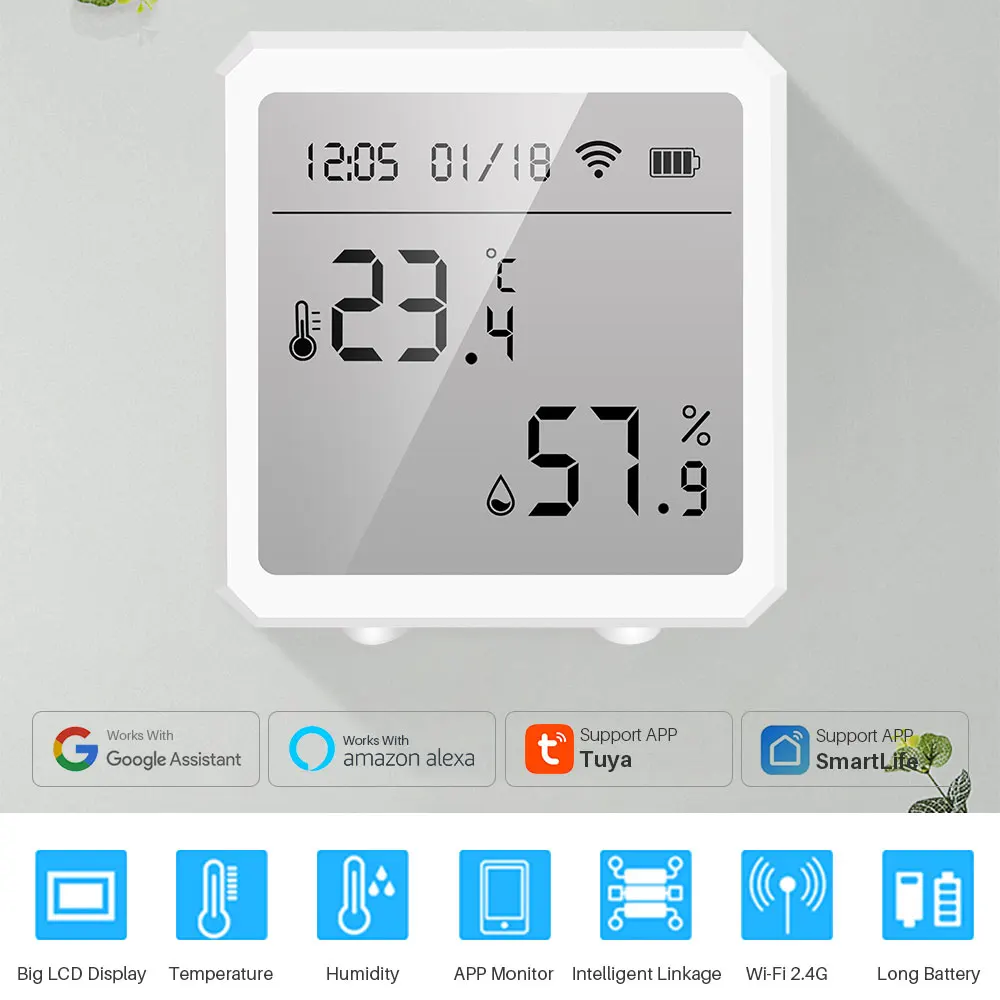 

WIFI Temperature Humidity Sensor Remote Control Indoor Hygrometer Thermometer Measure Gauge Humidity Sensor Weather Station
