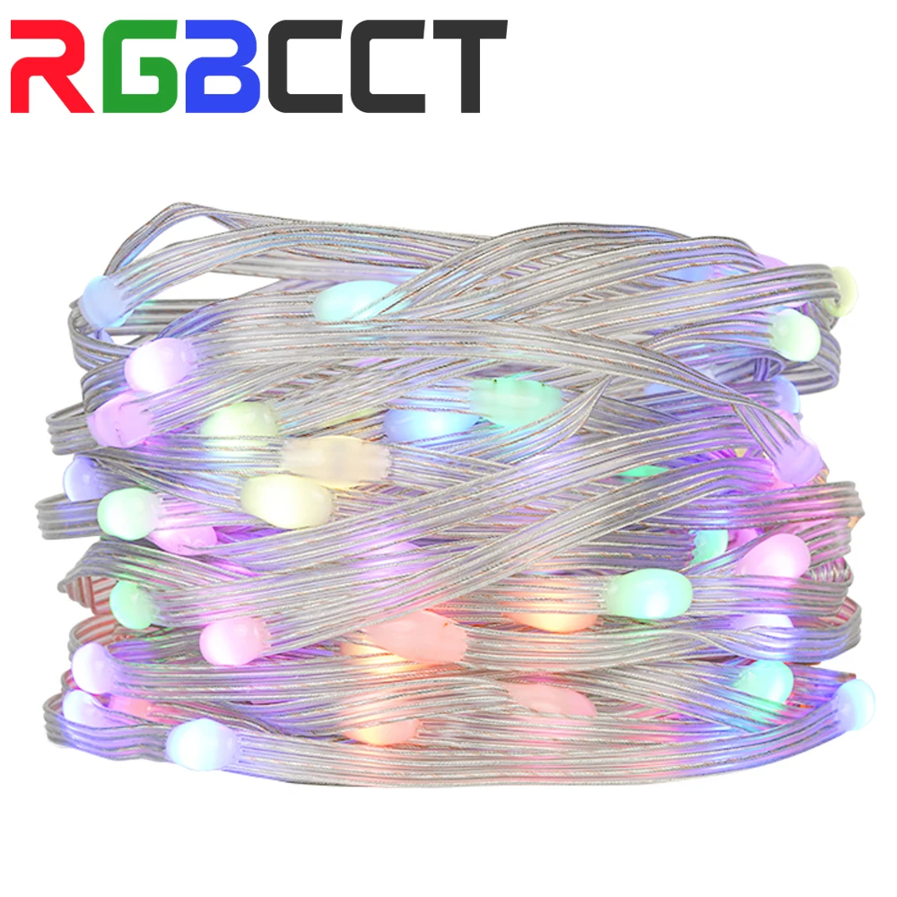 Lights String 10m DC5V WS2812B LED String Party Birthday Lights Decoration BT Music Control Room Decor Outdoor Waterproof IP67