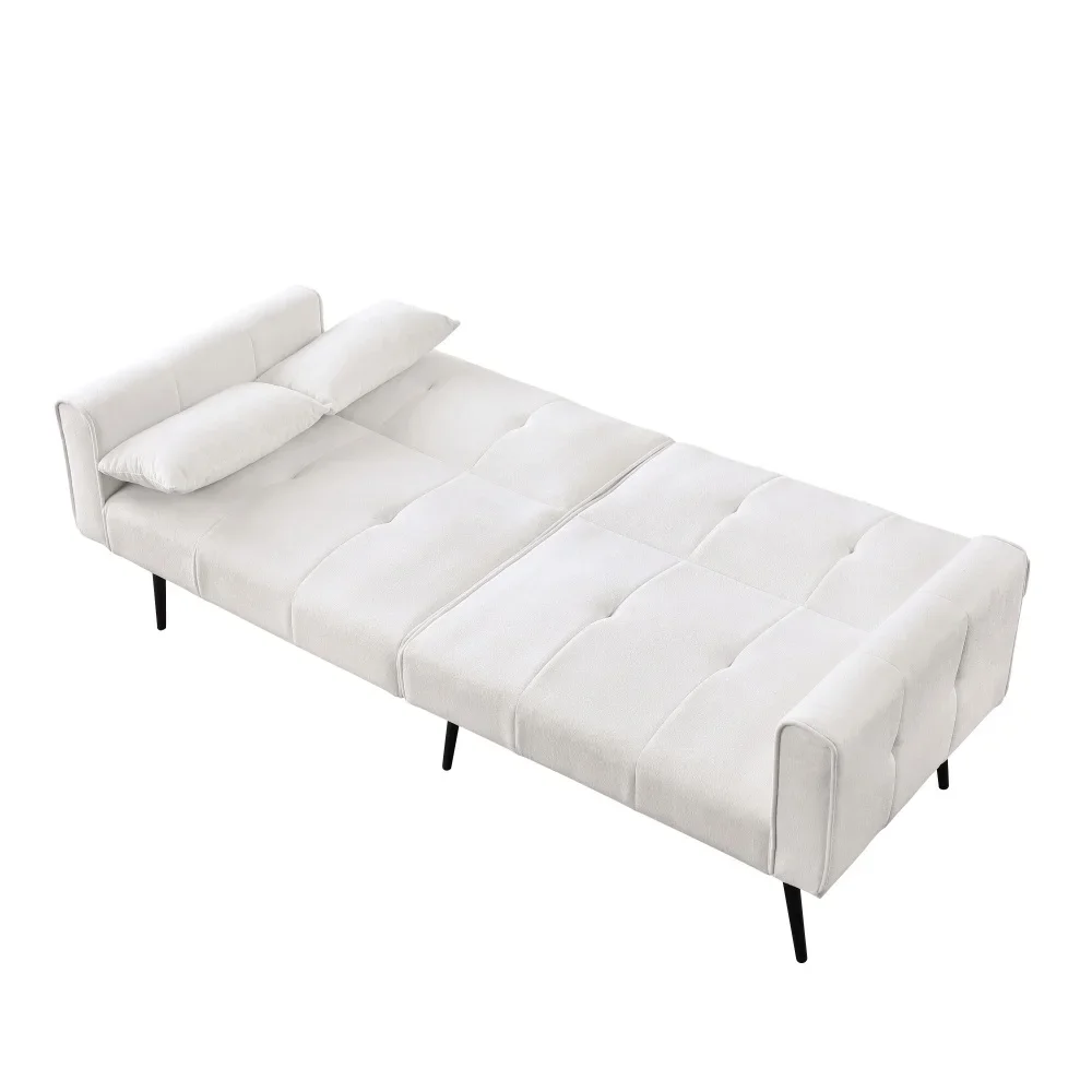 Moderne 68-Zoll-Futon-Couch mit umwandelbarem Bett, Schlafsofa, Schlaf-Wohnzimmermöbel-Futon-Set, geeignet für Wohnzimmer, Büro – Detail 16