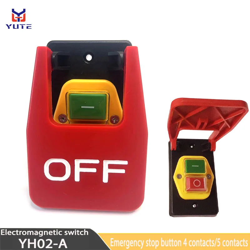 YH02-A/OFF Is Suitable For Lathe Paddle Switch Bench Drill/Grinder KJD17B-16 Table Saw Electromagnetic Button Switch 16a 250v