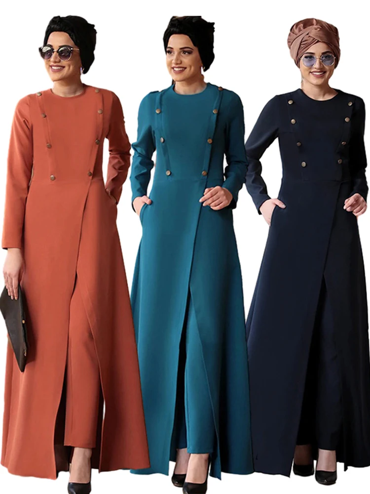 

Eid turkey muslim 2 piece set women abaya long dress and pants outfits suits islamic clothing musulman ensembles moroccan kaftan