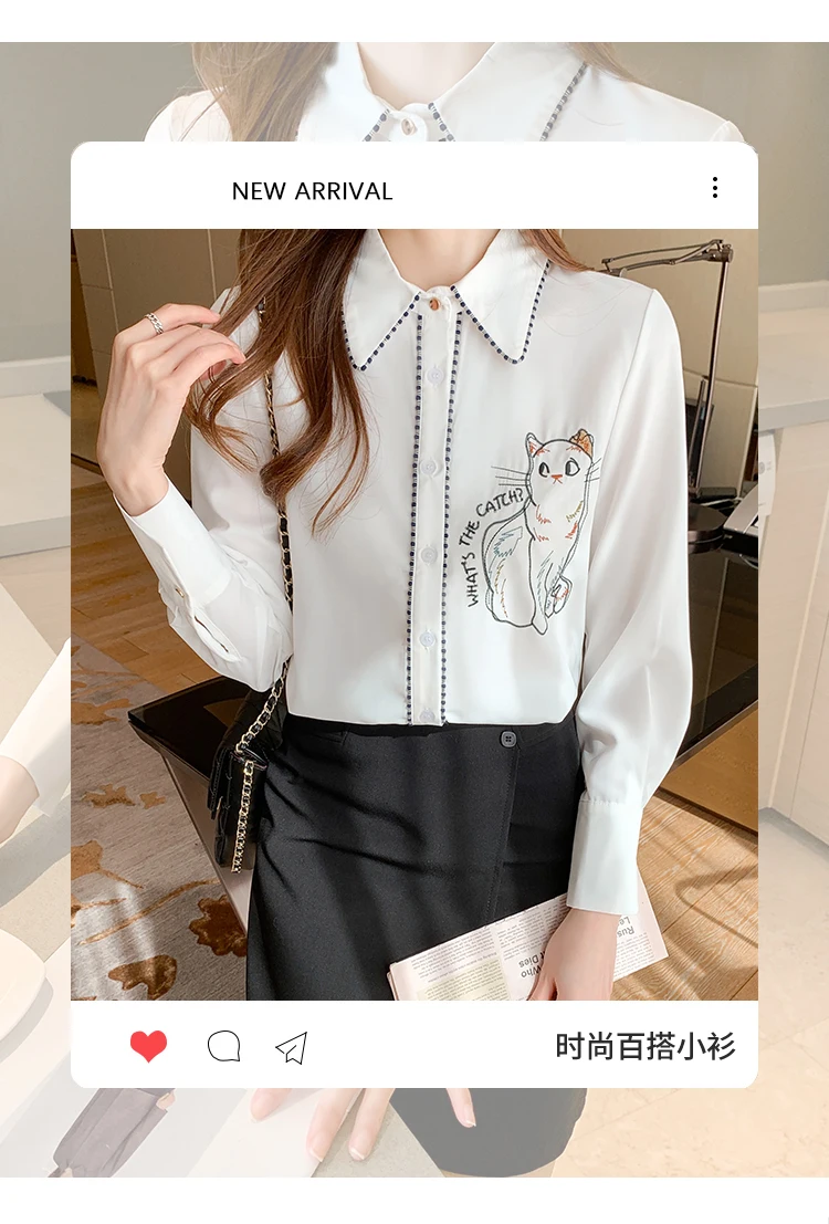 Neue elegante Druck blusen lässig täglich Damen hemden Mode Damen Button-Down-Tops Blusa Mujer – Detail 2