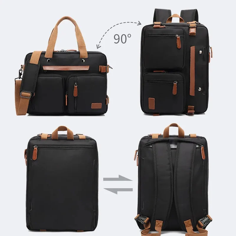 Customized men's backpack nylon waterproof work backpack 15.6/17.3-inch laptop bag printed logo company pattern 4