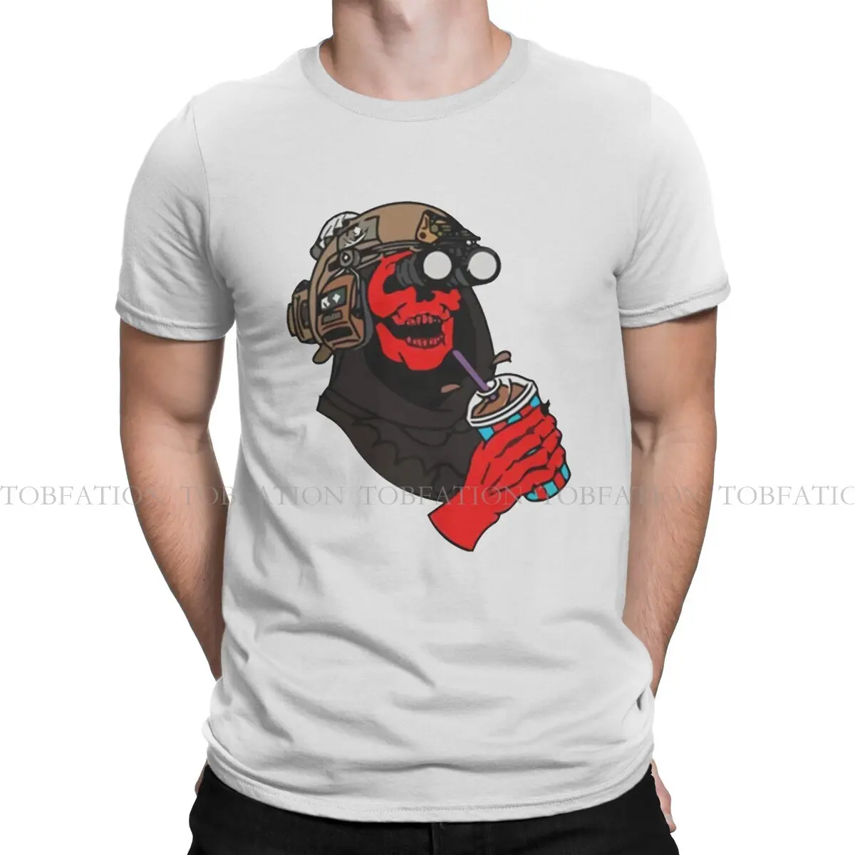 

Drinking Skull Unique TShirt Forward Observations Group Casual T Shirt 100% Cotton Summer T-shirt For Adult