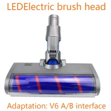 

Fluffy Floor Head Roller Brush for Dysons V6 A/B-Type Vacuum Cleaners Parts Rotatable Brush Tool with Led Lights for Dyson
