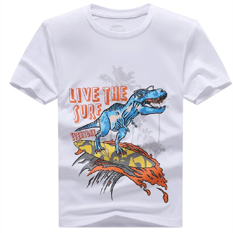 

Детская летняя одежда с принтом динозавра, быстросохнущая футболка с коротким рукавом для мальчиков и девочек, детская верхняя одежда, спортивный топ для бега, футболка