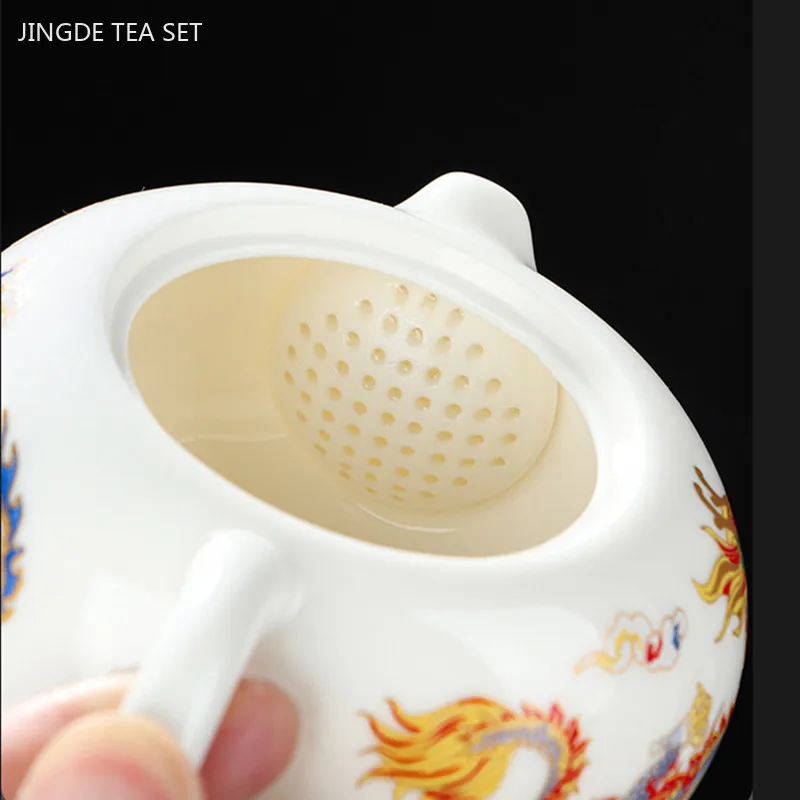 230ml Dehua White Porcelain Color-changing Teapot Home Beauty Tea Infuser Ceramic Xishi Kettle Chinese Tea Accessories
