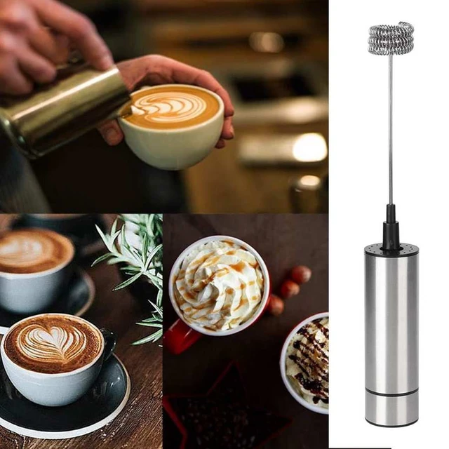 Milk Frother Handheld Battery Operated Electric Foam Maker For Coffee,  Latte, Cappuccino, Hot Chocolate, Whisk Drink Mixer - AliExpress