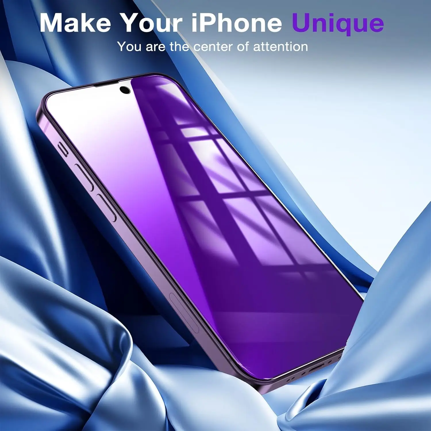 Premium 2-Pack Privacy Screen Protector with Anti-Blue Light and Purple 9H Tempered Glass