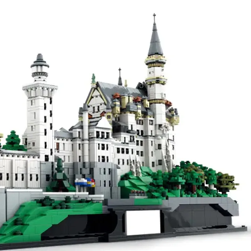 Schwanensee Klassische Sehenswürdigkeiten Gebäude-Set Stadt Mittelalterliche Burg Architektur Modulares Baustein-Modell Spielzeug Erwachsenen-Geschenk – Detail 13