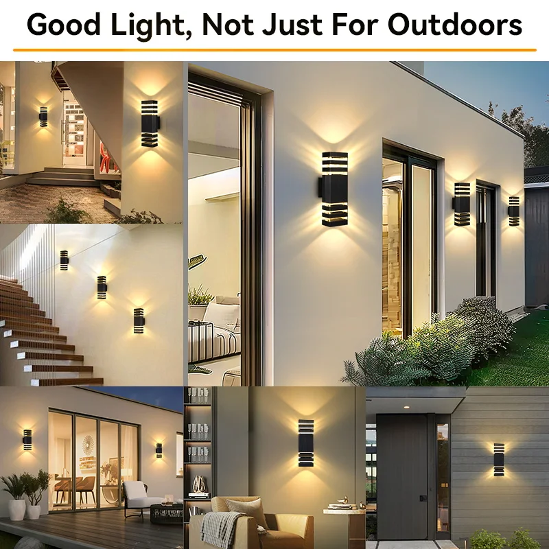 Outdoor IP65 waterproof up and down emitting LED wall lights, acrylic garden balcony porch street lights, wall decorativ