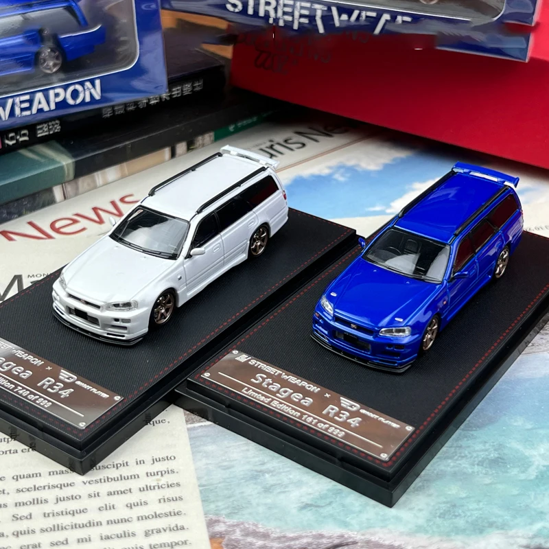 

Spot SW 1:64 Nissan R34 Stagea 260RS Wagon Traveling Car Model Adult Classic Collection Static Display Gift Souvenir