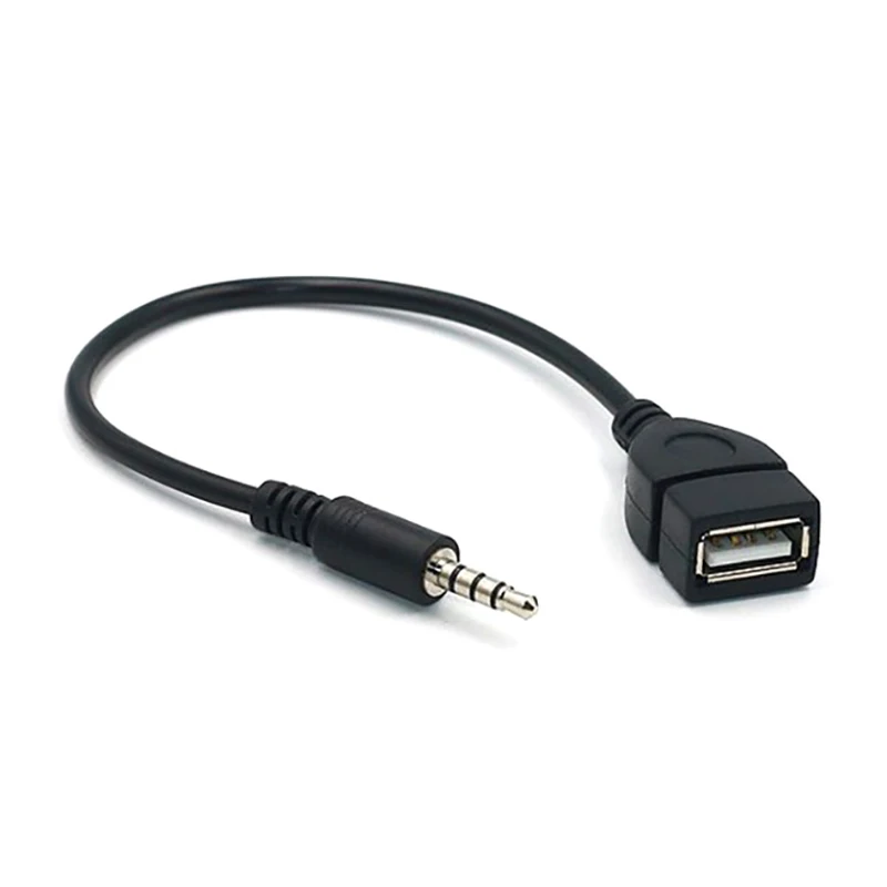 

Car MP3 Player Converter 3.5 mm Male AUX Audio Jack Plug To USB 2.0 Female Converter Cable Cord Adapte