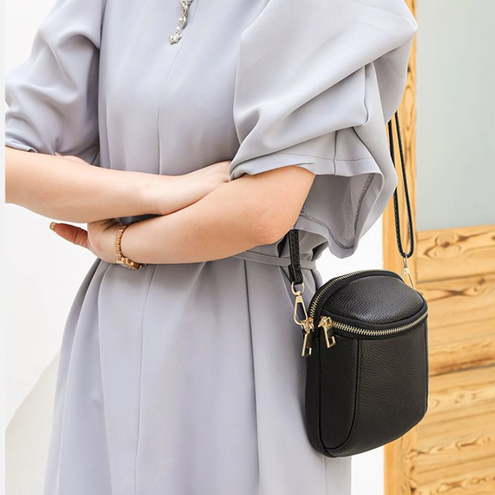 High Quality Soft Leather Cell Phone Bag New Mini Crossbody Bag Texture Top Layer Cowhide Shoulder Bag For Women