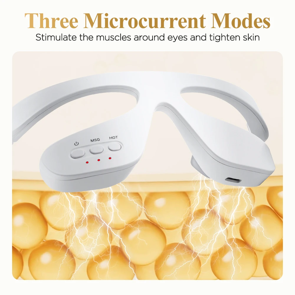 Hot Compress Eye Massager USB 3D Massage Eye Beauty Instrument for Relax Eye Dark Circles Eye Bags Puffiness Eye Massage