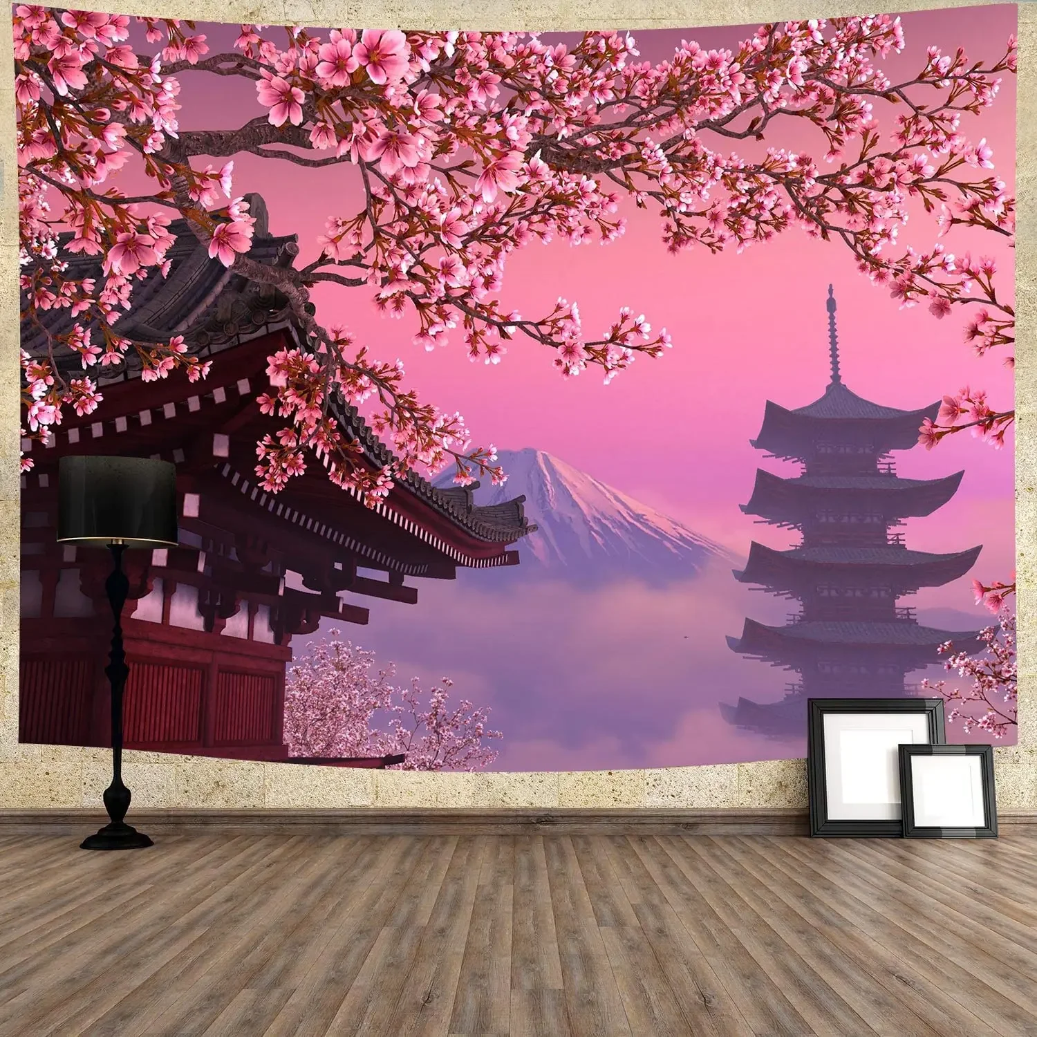 Tapiz Japonés De Anime Samurái, 60 X 40 Pulgadas, Flor De Cerezo, Estilo Japonés, Para Colgar En La Pared, Decoración De Fiesta, Decoración Del Hogar Para Dormitorio, Sala De Estar, Dormitorio