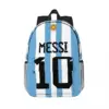 White-Blue Style Messi No.10 For Girls Boys Large Capacity Student Backpack Lightweight waterproof Backpack 15inch 1