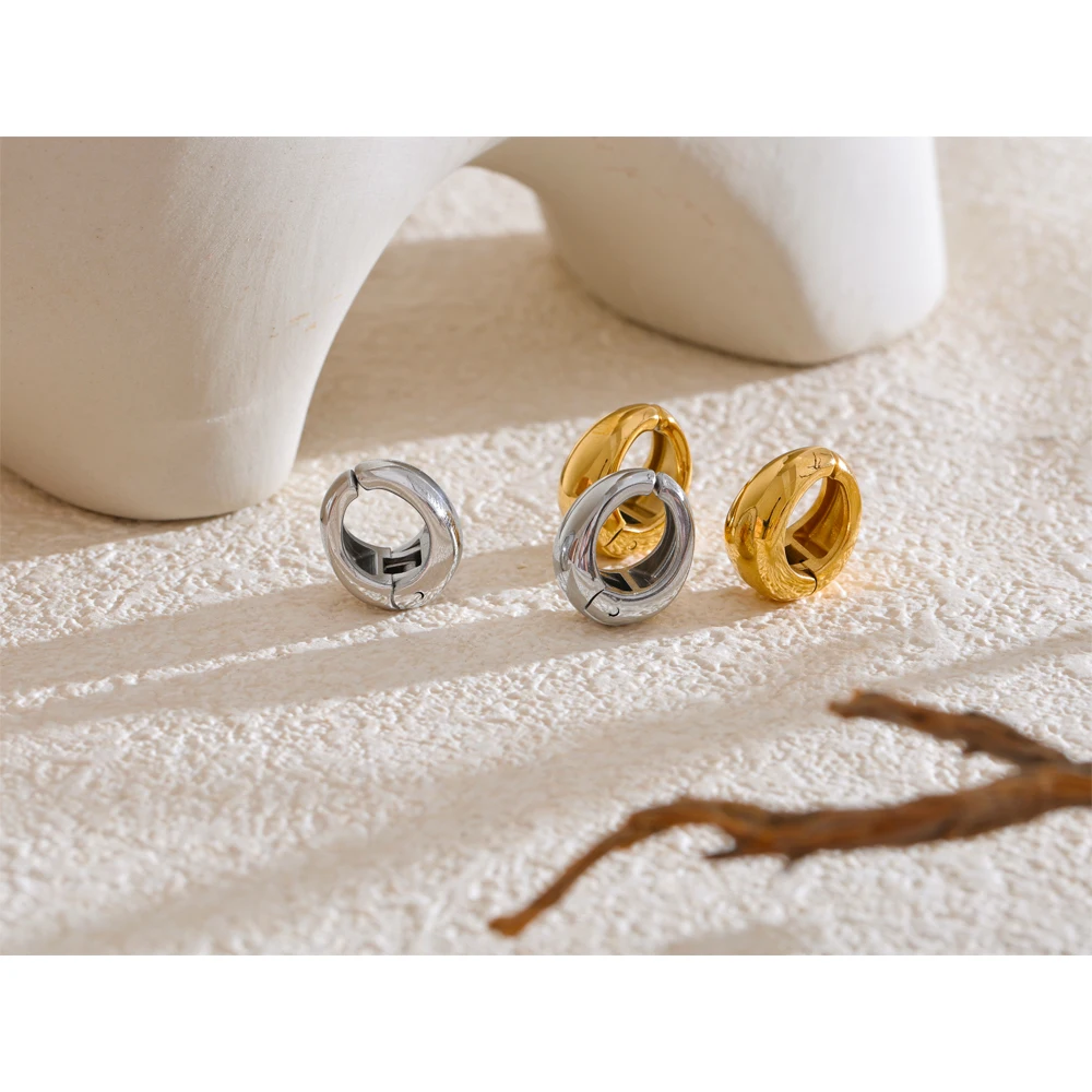 Yhpup Ear Clip Waterproof Stainless Steel Earrings