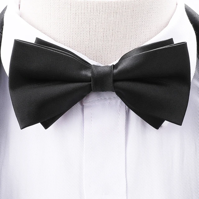 SXH 1pcs Men's Black Bow Tie Classic Bow Tie for Men Burgundy Black Wedding Groom Groomsman Formal Accessory 1