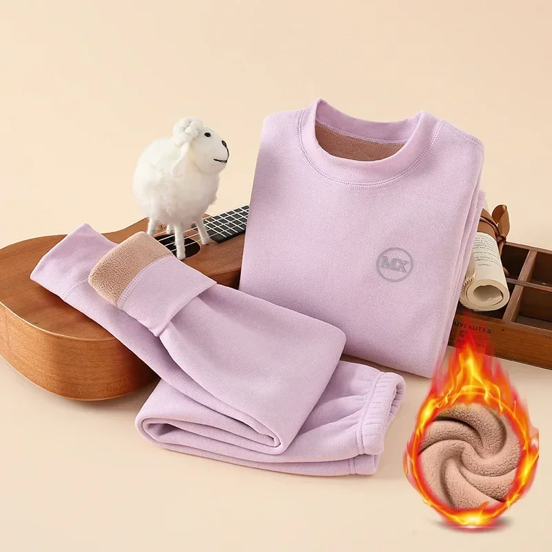 Children Thermal Underwear Set Winter Fleece Thick Long Johns for Girls 10 12 Years Soft Kids Warm Clothes 2-Pieces Boys Pajamas
