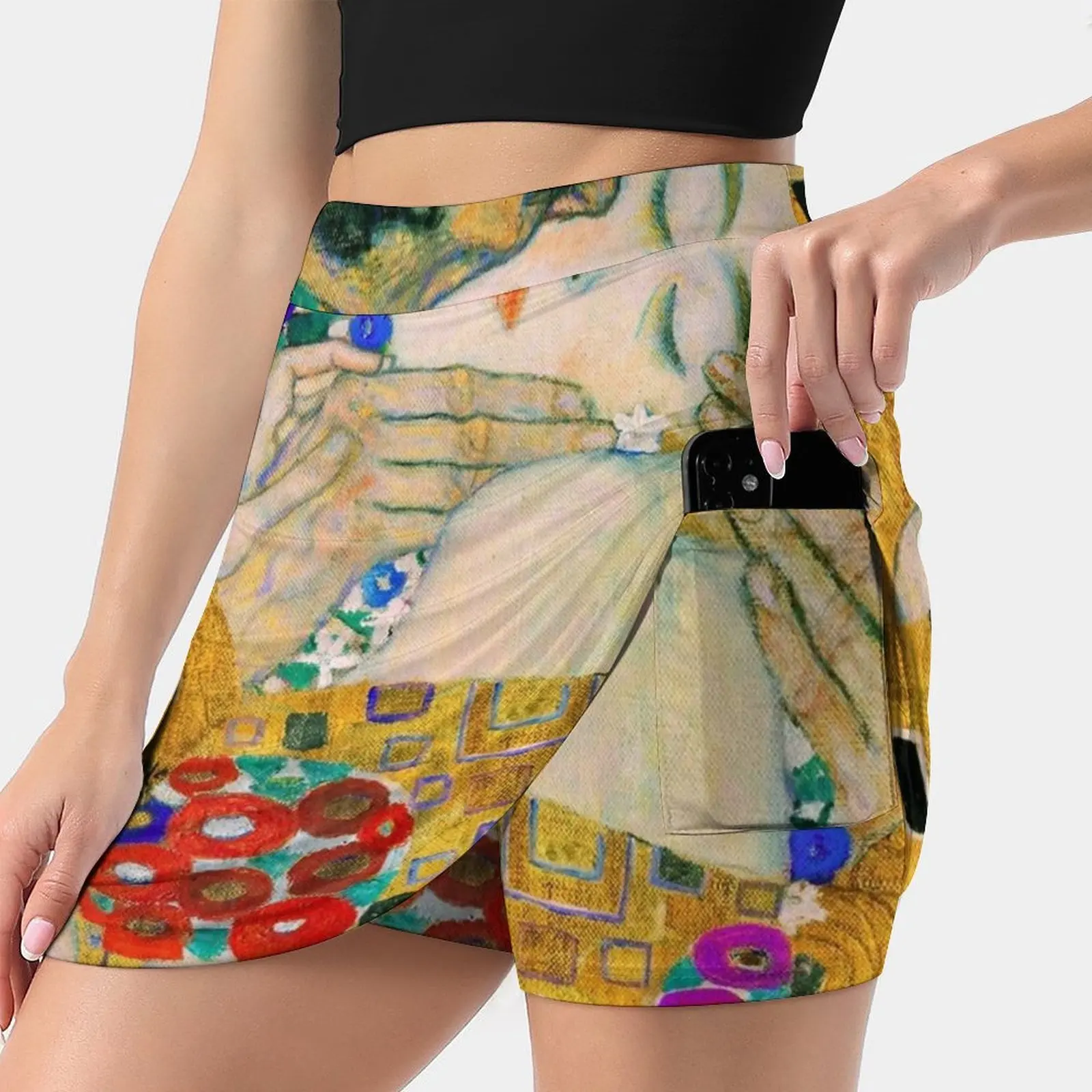 

The Kiss By Gustav Klimt Women's skirt Mini Skirts A Line Skirt With Hide Pocket Kiss Romantic Love Passion Valentine