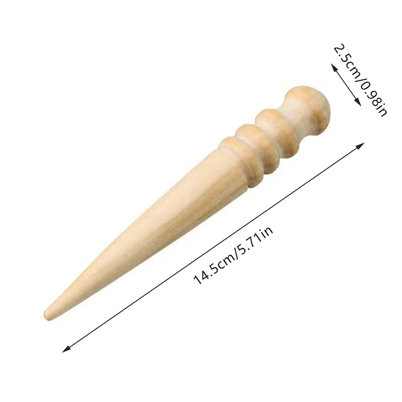 עור עץ מלא עור מעץ מלא עגול קצה מלוטש עבור קצה עור מלוטשת כלי עבודה מלאכה כלים ערכת עור