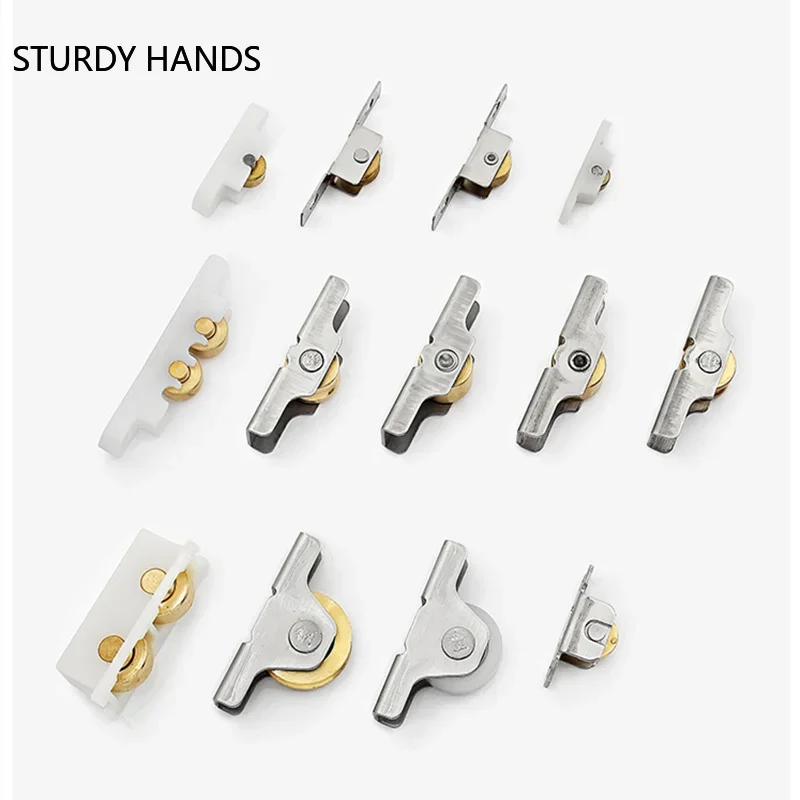Curtain Track Pulley Wheels Single Bearings 10Pcs Window Sash Pulley Curtain Rod Rollers Shower Rail Track Runners sliding door roller nylon bearing roller