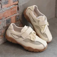 AUTUSPIN Summer Popular Women Sneaker Fashion Leather Patchwork Mesh Shoes Street Style Students Tide Sports Sneakers Size 35-39 1