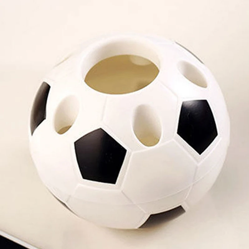 Soccer Shape Tool Supplies Pen Pencil Holder Football Shape Toothbrush Holder Desktop Rack Table Home Decoration Student Gifts pen holder