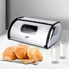 Metal Bread Box with Hinged Sliding Lid Desktop Pastry Storage Box Steel Container Pastry Container Storage Bread Sealed Tissue 5
