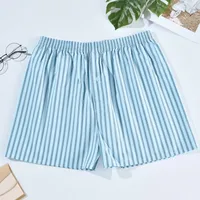 Sous-vêtements pour hommes boxeurs Shorts décontracté coton sommeil caleçon Homewear hommes flèche culotte rayé Plaid ample sous-vêtement confortable 3
