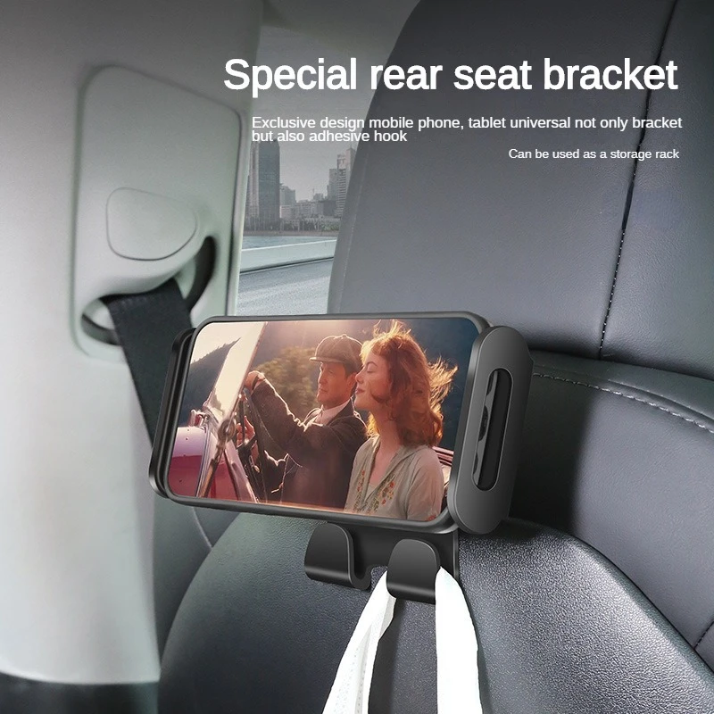 For Tesla Model Y Back Seat Phone Holder Hook 360 Degree