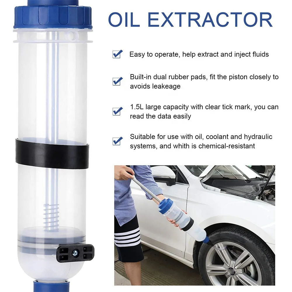 Fuel Pump Oil Pump Fluid Extractor Oil Extractor Pump 1500Ml Large Capacity Automobile Fuel Transfer for Brake Fluid Engine Cooolant