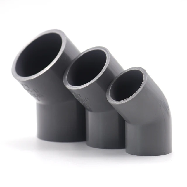 2Pcs Grey I.D 20-63mm PVC 45 Degree Elbow Pipe Connectors Garden Irrigation Plastic  Tube Joint Adapter Water Pipe Fittings - AliExpress