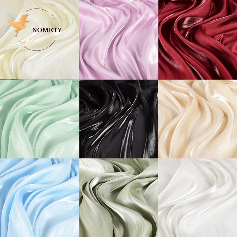 Silky Crystal Pearlescent Imitation Silk Fabric Soft Bright Highgrade