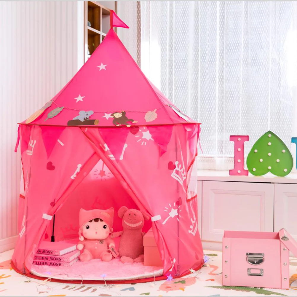 

Детская палатка, портативная игрушечная Игровая палатка для детей, развлекательная розовая палатка для помещений и улицы